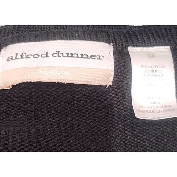 Alfred Dunner 3X Red Black sweater colorblock pullover textured animal print - Picture 11 of 12